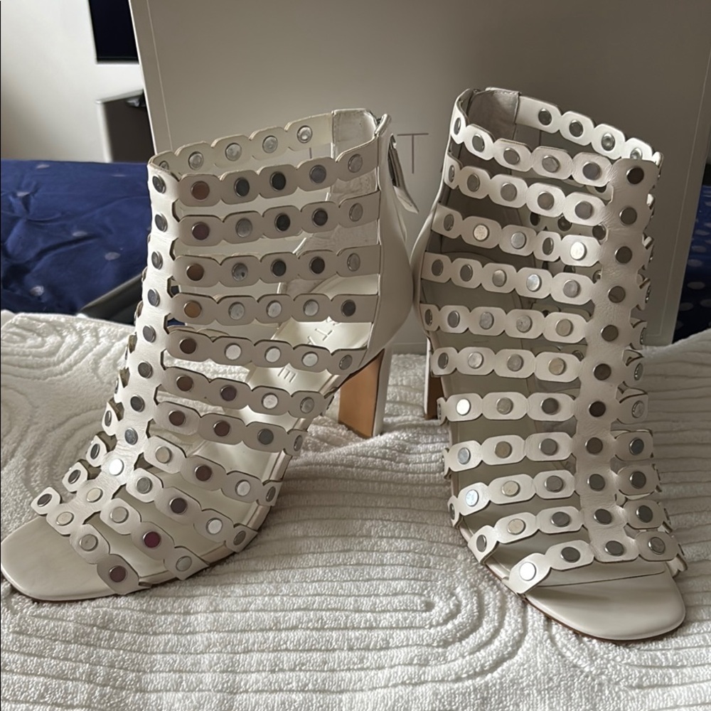 1. State White High Heeled Sandals